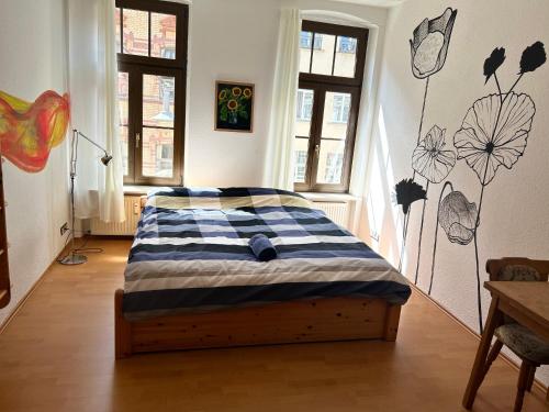 Krevet ili kreveti u jedinici u okviru objekta Piano Appartment Halle - Netflix - Free WiFi 5