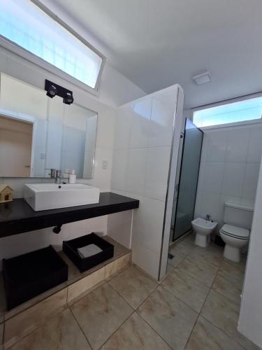 a bathroom with a sink and a toilet at BELGRANO HOME. ALQUILER TEMPORARIO EN SAN FRANCISCO in San Francisco