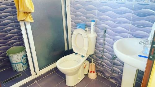 a bathroom with a toilet and a sink at قصر الصغير ديكي in Tangier