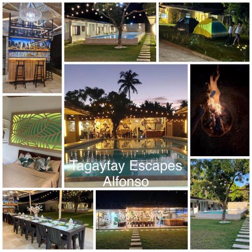 a collage of photos of various holidays and events at Tagaytay Escapes Alfonso in Alfonso