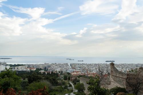 a view of the city from the castle at Old town view apartment in Thessaloniki