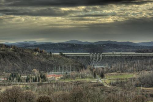 a view of a valley with trees and mountains at Noclegi nad Soliną in Solina