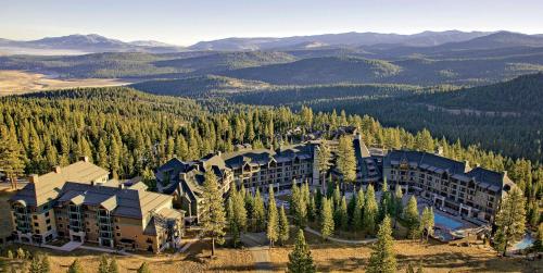 an aerial view of a resort in the mountains at The Ritz-Carlton, Lake Tahoe in Truckee
