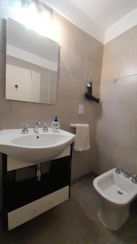 ein Bad mit einem Waschbecken und einem WC in der Unterkunft Pringles 444, Buenos Aires in Buenos Aires