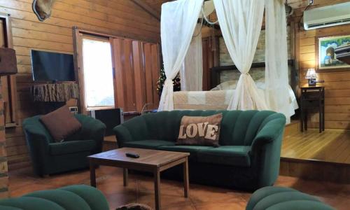 Χώρος καθιστικού στο Casas de Madera Los Molinos