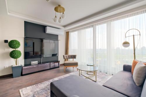Ruang duduk di Air Başakşehir Residence by NewInn