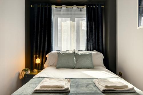 Un pat sau paturi într-o cameră la Alpha Luxe