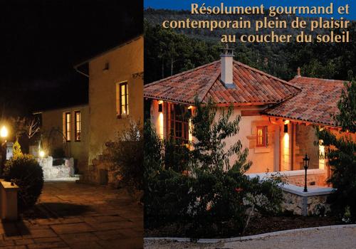 a house at night with lights on the roof at Villa 'Deux Couples' dans le Paradis des Gourmands, de paix et de quiétude - inclus Soirée Dégustation Vin & Viande in Saint-Jean-de-Côle