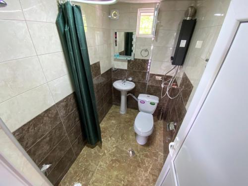 a bathroom with a toilet and a sink at Sweet House In Rabati in Akhaltsikhe