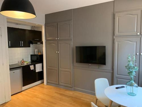 Kuchyň nebo kuchyňský kout v ubytování Apppartement des sacres de reims