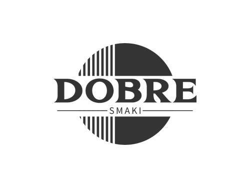 a label for a dance studio with a black and white stripes at Dobre Smaki Apartaments Chill and Food in Sarbinowo
