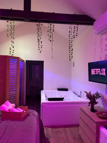 Photo de la galerie de l'établissement Détente au bord de Forêt avec Spa Balnéo et Sauna PRIVÉ, à Fontenoy