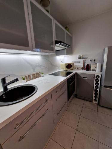 Una cocina o cocineta en Cosy Decines Groupama Stadium-LDLC Arena Climatisé