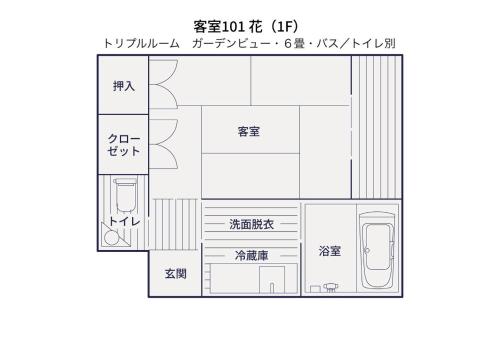 a floor plan of a building in japan at Luck You Kyoto in Kyoto