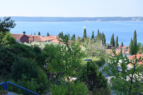 a view of the lake from the house at Dijaški dom Portorož, hostel in Portorož