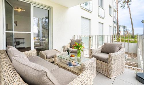 Χώρος καθιστικού στο Terrassenwohnung "Gartenblick" - Haffresidenz