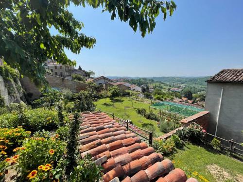a view of a garden with brick steps at Apartment Il Ghiro by Interhome in Montechiaro dʼAsti