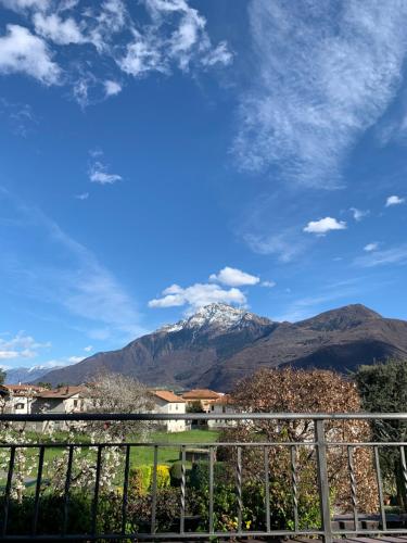 a view of a mountain in the distance at Riky Apartment Panoramic View in Consiglio di Rumo