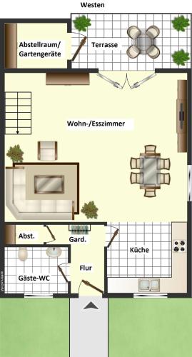 a floor plan of a house at Ferienhaus Helene in Hasselfelde