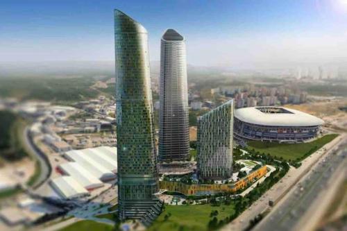 uma vista aérea de uma cidade com edifícios altos em Skyland for luxury people 1+1 em Istambul