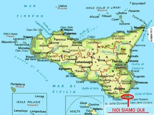a map of sri lanka with a red marker at Villa Floyd Charming Rooms B&B in Pachino