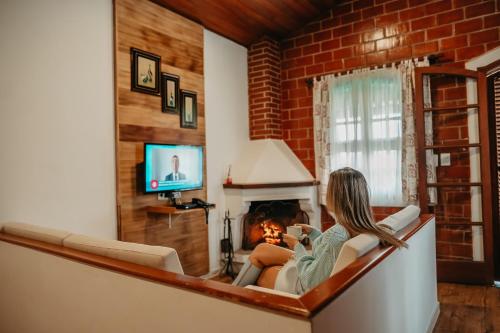 TV a/nebo společenská místnost v ubytování Paraty Hotel Fazenda & Spa