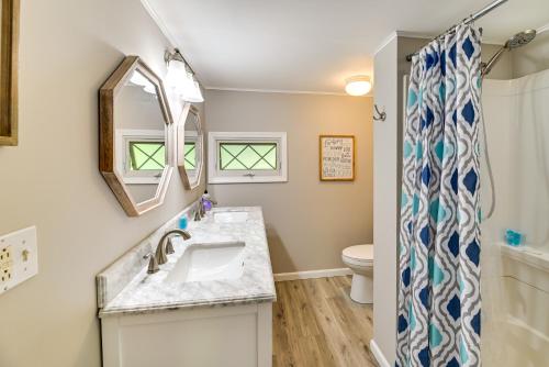 a bathroom with a sink and a toilet at Pet-Friendly Upstate NY Home Less Than 1 Mi to Cayuga Lake in Aurora