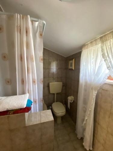 Villa Mima في سانتيرامو إن كولي: حمام صغير مع مرحاض ونافذة