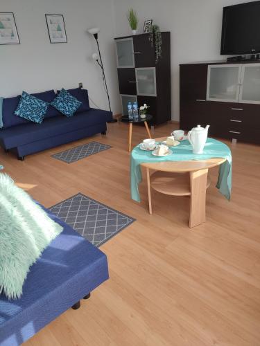 Μια τηλεόραση ή/και κέντρο ψυχαγωγίας στο Apartament nad Nidą