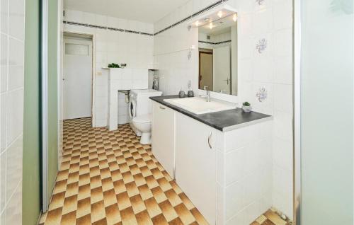 a bathroom with a sink and a toilet at Stunning Home In Briare With Outdoor Swimming Pool, Wifi And Sauna in Briare