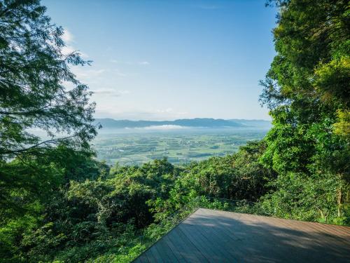 a view from the top of a mountain with trees at Deep Breath B&B in Fengshan