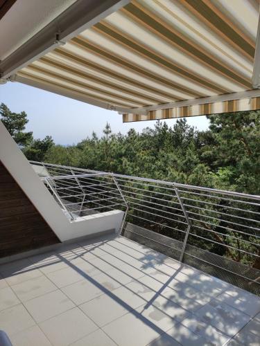 a view from the balcony of a house at Apartament w Juracie in Jurata