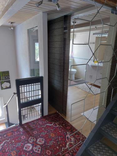 Cama o camas de una habitación en Bauernhaus Hinterbühle