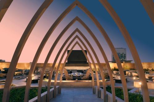 a view of the arches of a building at dusk at JW Marriott Hotel Riyadh in Riyadh