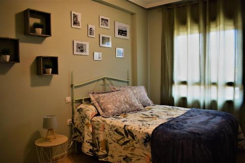a bedroom with a bed and a window at Apartamento Zaranda in Daimiel