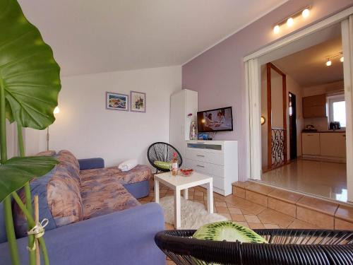 a living room with a couch and a table at Apartment Marino in Čižići