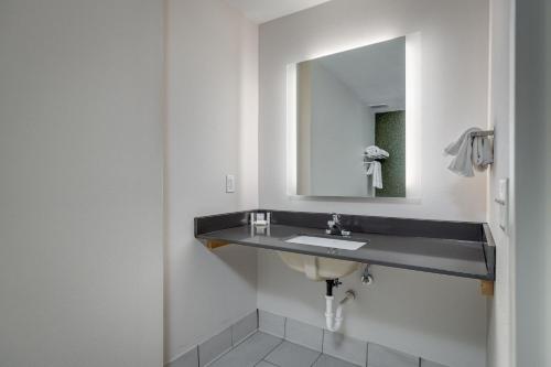 a bathroom with a sink and a mirror at Fairfield Inn & Suites by Marriott Lawton in Lawton