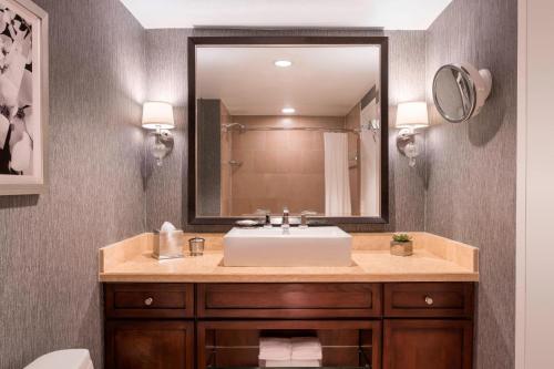 a bathroom with a sink and a mirror at The Ritz-Carlton Atlanta in Atlanta