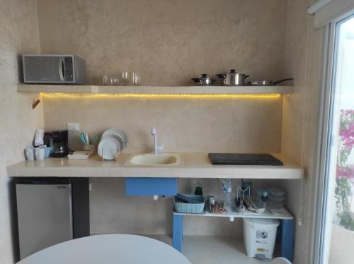 Kuchyň nebo kuchyňský kout v ubytování Palomar Villas Río Lagartos