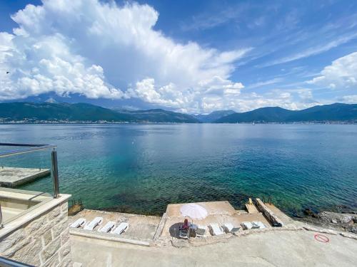 a view of a large body of water at Leut Apartments in Tivat