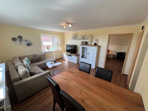 Kuchyň nebo kuchyňský kout v ubytování Kugelbake Bantje Wohnung 2