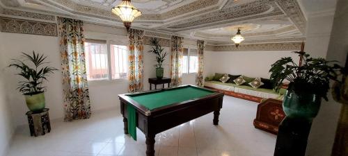 a large room with a pool table in it at CASA ZOUINA in Agadir