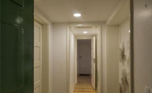 a hallway with a hallway leading to a room with a hallway at Adelino apartamentos in Camarate