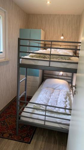 a couple of bunk beds in a room at Ferienhaus Herger in Niendorf