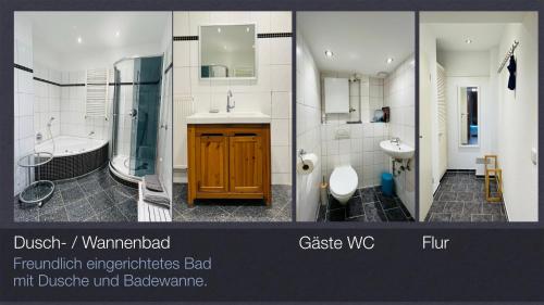 Koupelna v ubytování Großes und helles Innenstadt Apartment - Ferienwohnung