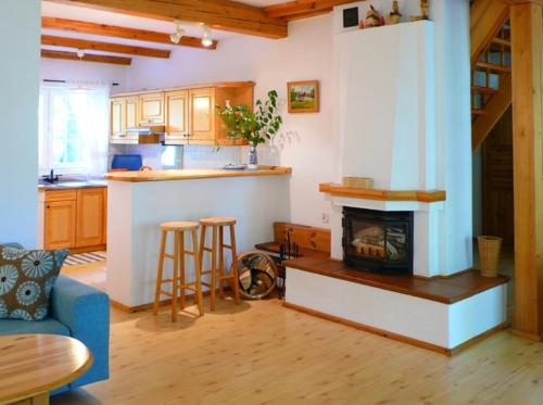 Kuchyň nebo kuchyňský kout v ubytování Willa Leśna Dębki