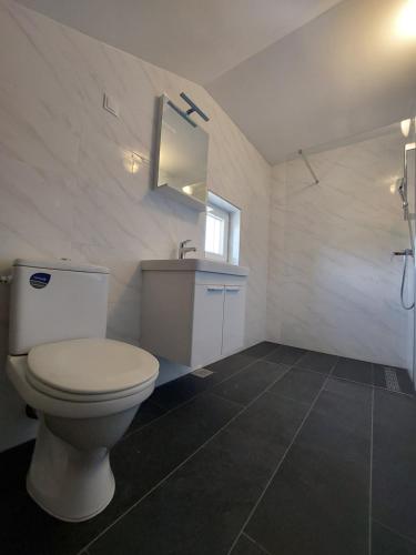 łazienka z toaletą i umywalką w obiekcie White Beauty luxury apt., Stari Grad, island Hvar w mieście Stari Grad