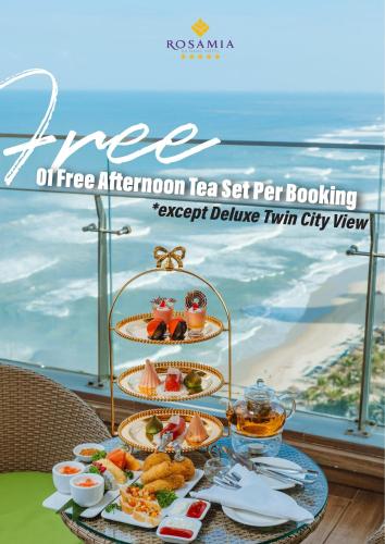 an offer of a free afternoon tea set per booking agreeable deluxe tiny city view at Rosamia Da Nang Hotel - My Khe Beachfront Luxury in Danang