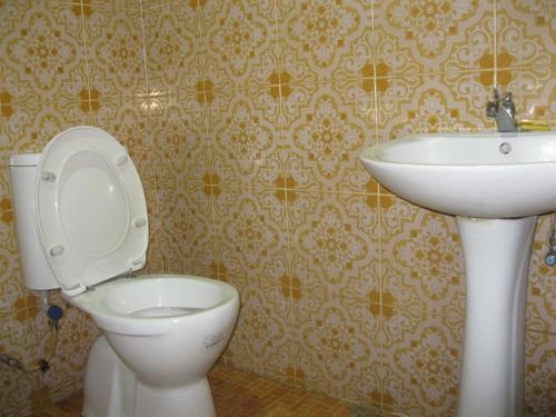 a bathroom with a toilet and a sink at 1 Baron Motel in Kuah