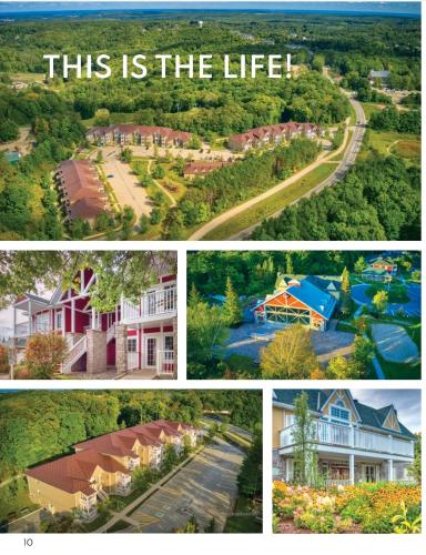 a collage of four pictures of homes with the words this is the life at Margarita Vacation Getaway in Oro-Medonte